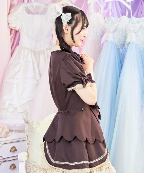 BODYLINE ワンピース 2way スカラップフリルの姫袖ワンピース 3点