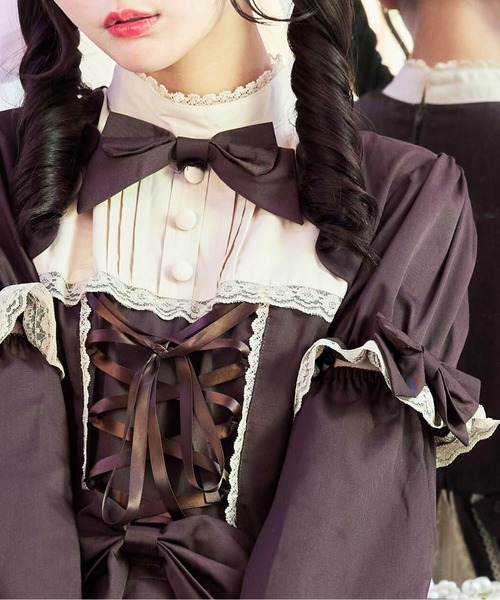 BODYLINE ワンピース 2way スカラップフリルの姫袖ワンピース 3点