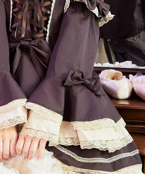 BODYLINE ワンピース 2way スカラップフリルの姫袖ワンピース 3点