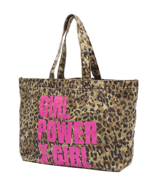 ｴｯｸｽｶﾞｰﾙ　X-girl Stages COLOR BLOCK TOTE BAG　迷彩柄 X-girl（エックスガール） トートバッグ GIRL POWER BIG TOTE BAG