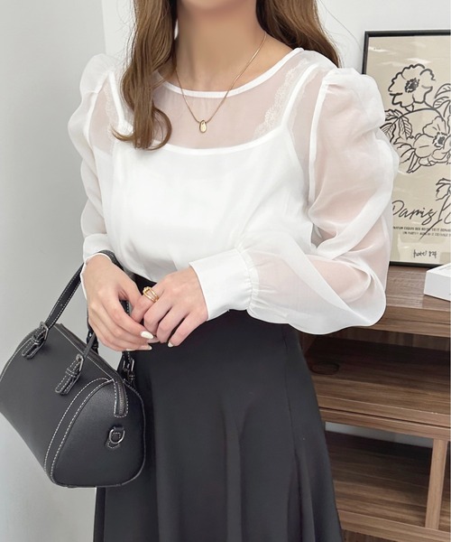 「apres jour」 長袖ブラウス X-LARGE オフホワイト レディース_画像5