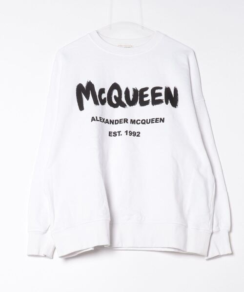 「Alexander McQueen」 スウェットカットソー 38 ホワイト メンズ