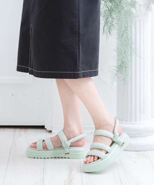 「attagirl」 フラットサンダル S グリーン レディース_画像8