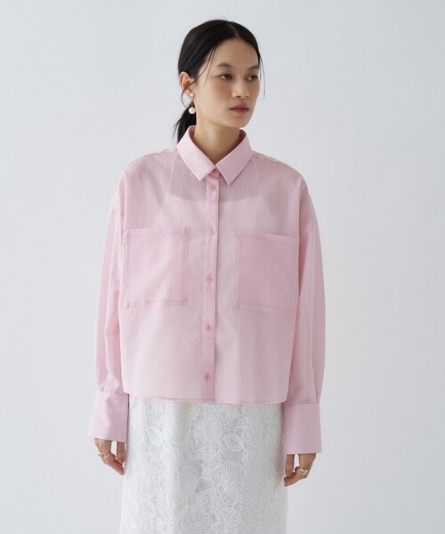 cloenc（クロエンス） ブラウス シャツ 「再入荷」シアーストライプ