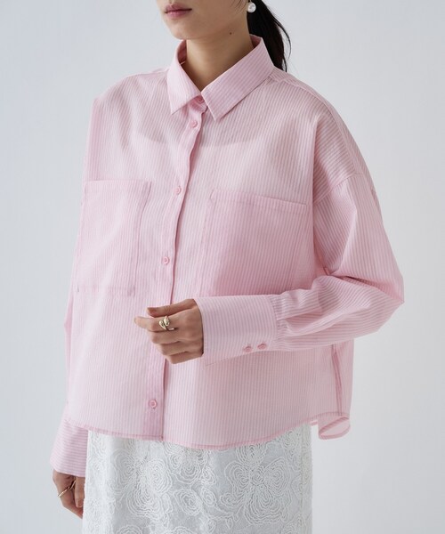 cloenc（クロエンス） ブラウス シャツ 「再入荷」シアーストライプ