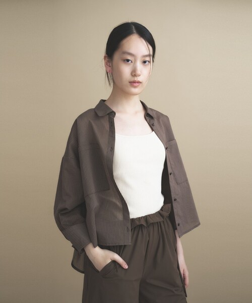 cloenc（クロエンス） ブラウス シャツ 「再入荷」シアーストライプ