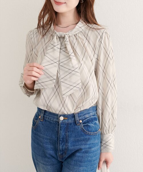 「natural couture」 長袖ブラウス FREE ベージュ レディース_画像3