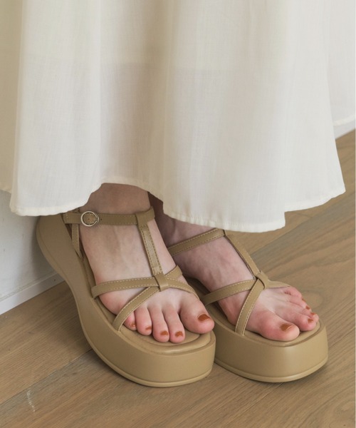 OLUN 厚底 サンダル platform strap sandal/厚底ストラップサンダル