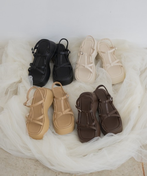 OLUN 厚底 サンダル platform strap sandal/厚底ストラップサンダル