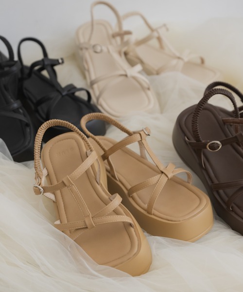 OLUN 厚底 サンダル platform strap sandal/厚底ストラップサンダル