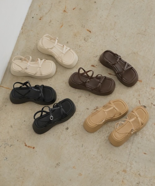 OLUN 厚底 サンダル platform strap sandal/厚底ストラップサンダル
