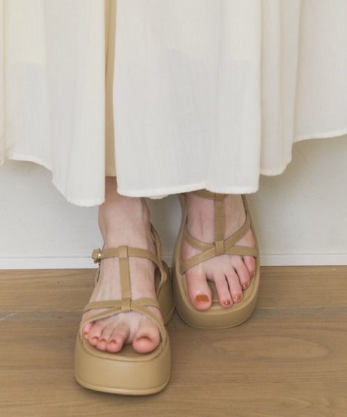 OLUN 厚底 サンダル platform strap sandal/厚底ストラップサンダル