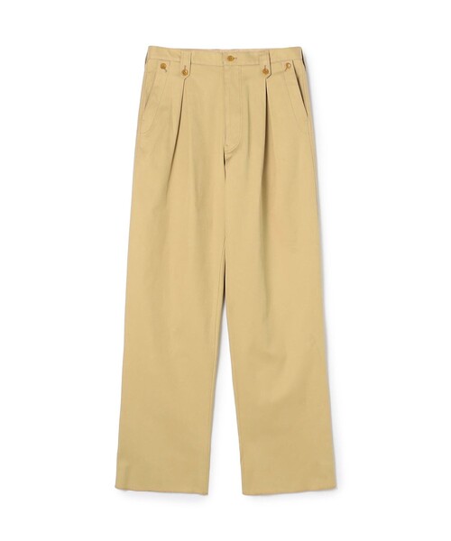 チノパン 60/2コットンギャバジン 1タックペグトップパンツ メンズの画像