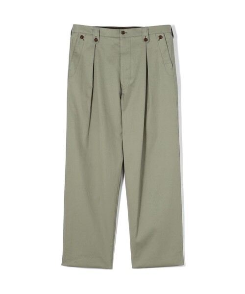 チノパン 60/2コットンギャバジン 1タックペグトップパンツ メンズの画像