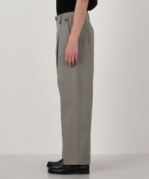 チノパン 60/2コットンギャバジン 1タックペグトップパンツ メンズの画像