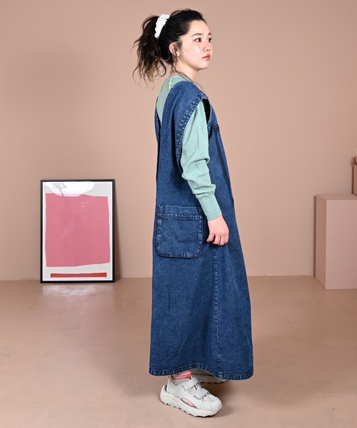 「MARKEY'S」 サロペットスカート 160cm ブルー レディース_画像8