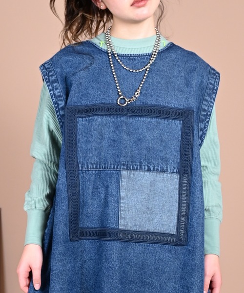 「MARKEY'S」 サロペットスカート 160cm ブルー レディース_画像9