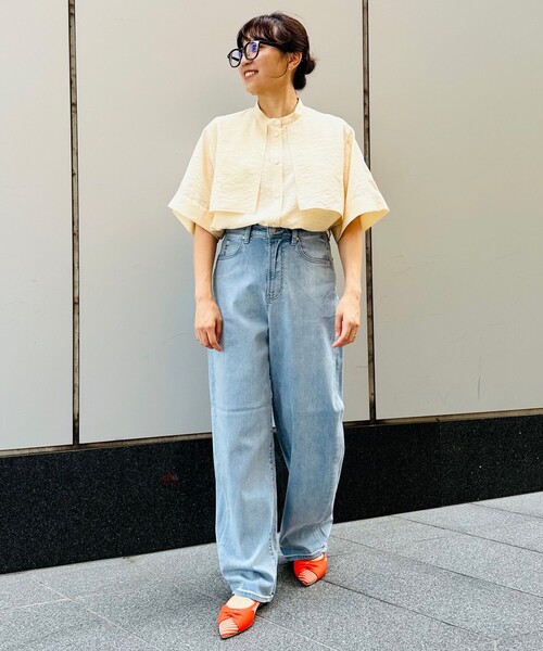 「UNFILO」 半袖ブラウス MEDIUM ブラック レディース_画像6