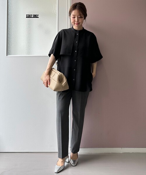 「UNFILO」 半袖ブラウス MEDIUM ブラック レディース_画像8