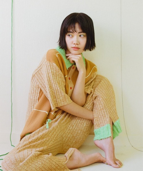 「PAMM」 半袖ニット FREE ミント レディース_画像4