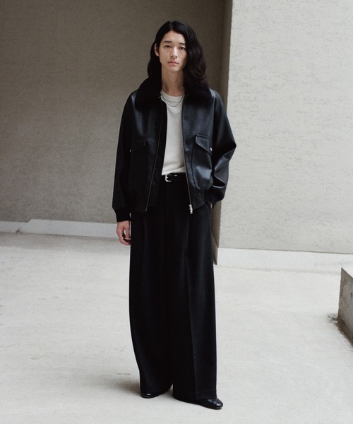 「WYM LIDNM」 スラックス M チャコール メンズ_画像2