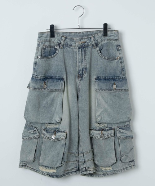 「Figments」 デニムハーフパンツ LARGE ブラック レディース_画像6