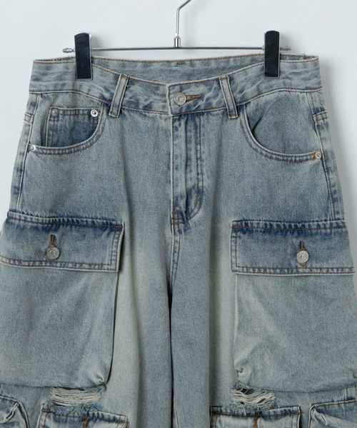 「Figments」 デニムハーフパンツ LARGE ブラック レディース_画像8