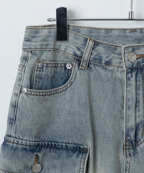 「Figments」 デニムハーフパンツ LARGE ブラック レディース_画像9