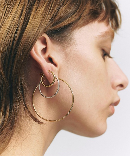 ARTIDA OUD オーガニックthin smallフープ ピアス bone] organic thin