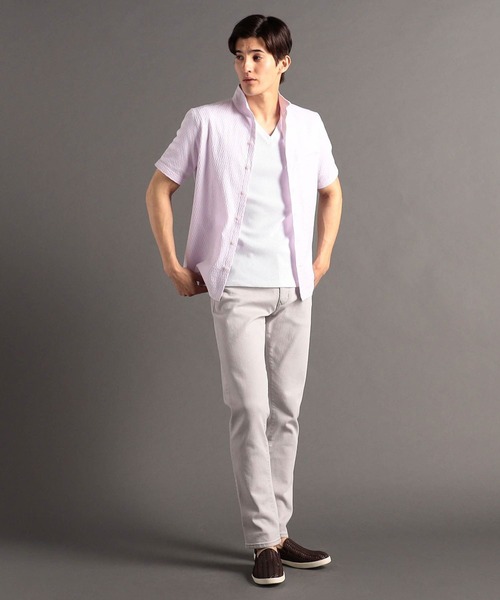 MONSIEUR NICOLE（ムッシュニコル） シャツ ヘリンボンジャカード