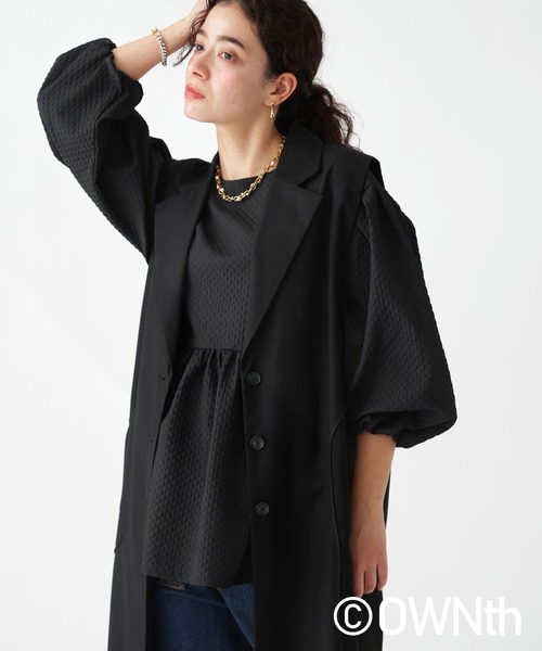 OWNth ベスト ジレ ウェーブデザインロングジレ レディース