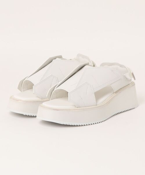 JULIUS ユリウス サンダル size2 JULIUS サンダル JULIUS/ユリウス/BLACK×WHITE / エッジレザーサンダル