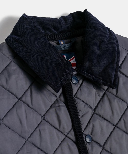 LAVENHAM ブラック ライナー付き ステンカラーコート LAVENHAM（ラベンハム） コート ジャケット BIG QUILT REVERSIBLE