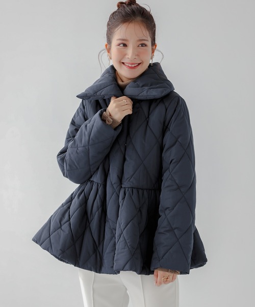 Fit more（フィットモア） コート アウター ペプラム中綿ジャケット