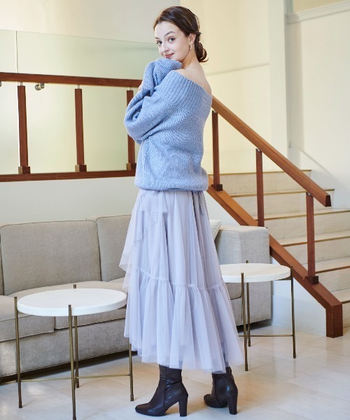 And Couture ニット セーター モヘアライクオフショルプルオーバー 