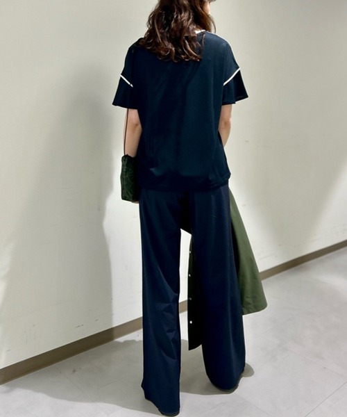 AIGLE / エーグル 接触冷感 ワンポイントロゴ ピスネーム ボートネック パフスリーブ半袖Tシャツ セール】 接触冷感 ワンポイントロゴ ピスネーム ボートネック