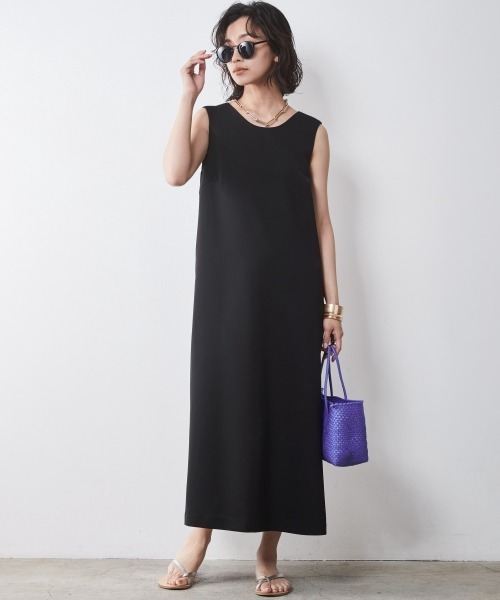 CHIC STYLE ワンピース 「大きいサイズ」ノースリーブワンピース