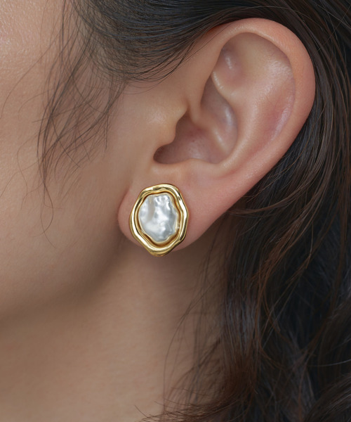 4quince ピアス ウェーブパールピアス レディース : ZOZOTOWN