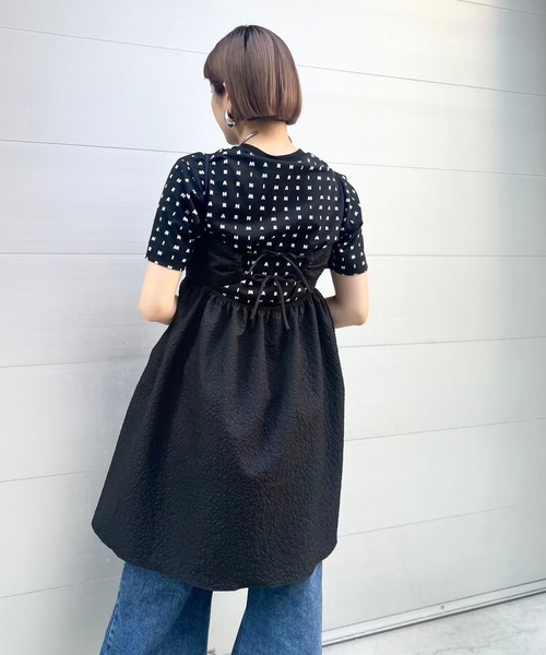 Narcissus ワンピース ジャガードリボンミディアムワンピース