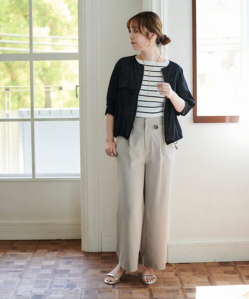 le.coeur blanc（ルクールブラン） パンツ リネンライクツイルワイド