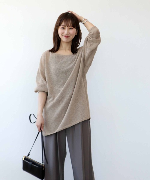 Jines ニット セーター 前後2wayルーズニット TSUMUGI和紙