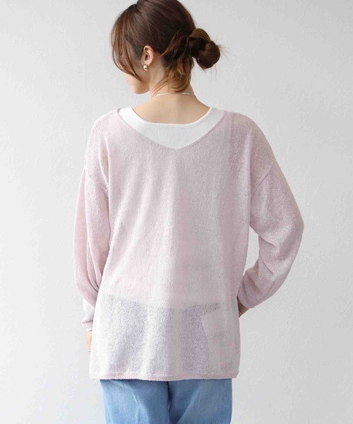 ニット セーター 「 cunii 」ツートーングランジニットティー レディース Te chichi 「Te chichi」 半袖ニット F ネイビー レディース