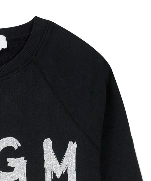 トレーナー スウェット 「NEW」MSGM ブラッシュロゴ スウェットシャツ「GLITTER SILVER PRINT」 レディース MSGM トレーナー スウェット 「NEW」MSGM ブラッシュロゴ