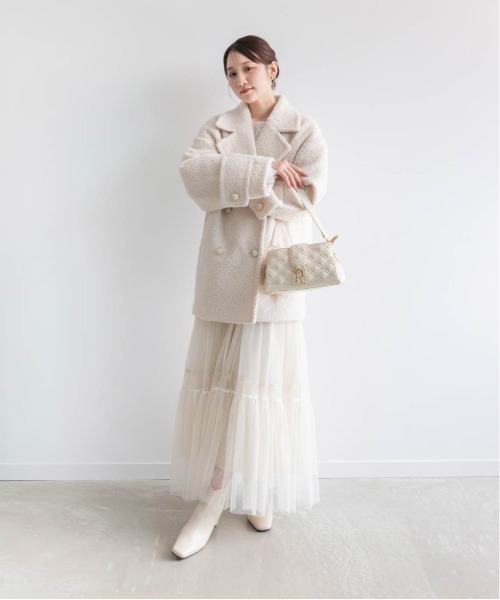 RANDA（ランダ） ブーツ 晴雨兼用 スクエアトゥミドルヒールショート