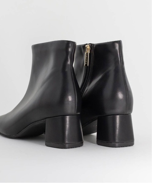 スクエアフィットショートブーツ RANDA（ランダ） ブーツ 晴雨兼用 スクエアトゥミドルヒールショート