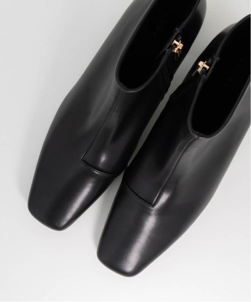 RANDA（ランダ） ブーツ 晴雨兼用 スクエアトゥミドルヒールショート