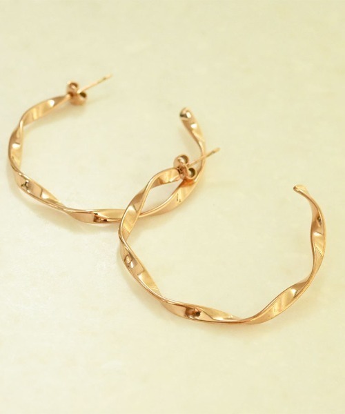 sowi ピアス サージカルステンレス ネジリ フープピアス レディース