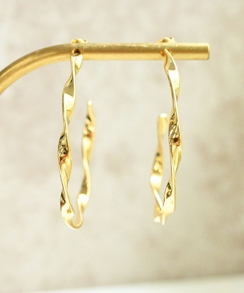 sowi ピアス サージカルステンレス ネジリ フープピアス レディース