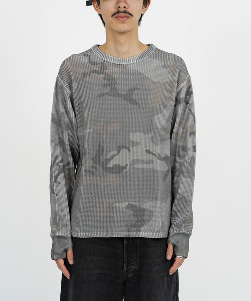 PULP ASH CAMO THARMAL サーマル カモ柄 迷彩 Lサイズ PULP/417EDIFICE tシャツ アッシュカモ柄 サーマルロンTee