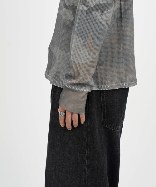 PULP ASH CAMO THARMAL サーマル カモ柄 迷彩 Lサイズ PULP/417EDIFICE tシャツ アッシュカモ柄 サーマルロンTee